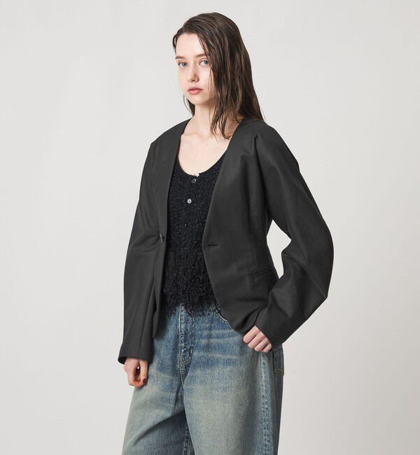 ASTRAET「＜ASTRAET＞コットン シェイプ ノーカラージャケット」|ノーカラージャケット|