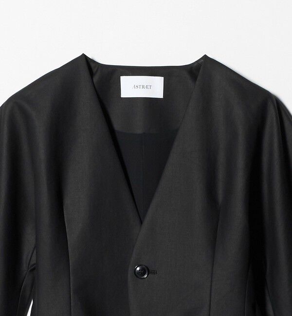 ASTRAET「＜ASTRAET＞コットン シェイプ ノーカラージャケット」|ノーカラージャケット|