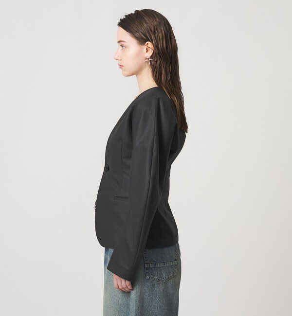 ASTRAET「＜ASTRAET＞コットン シェイプ ノーカラージャケット」|ノーカラージャケット|