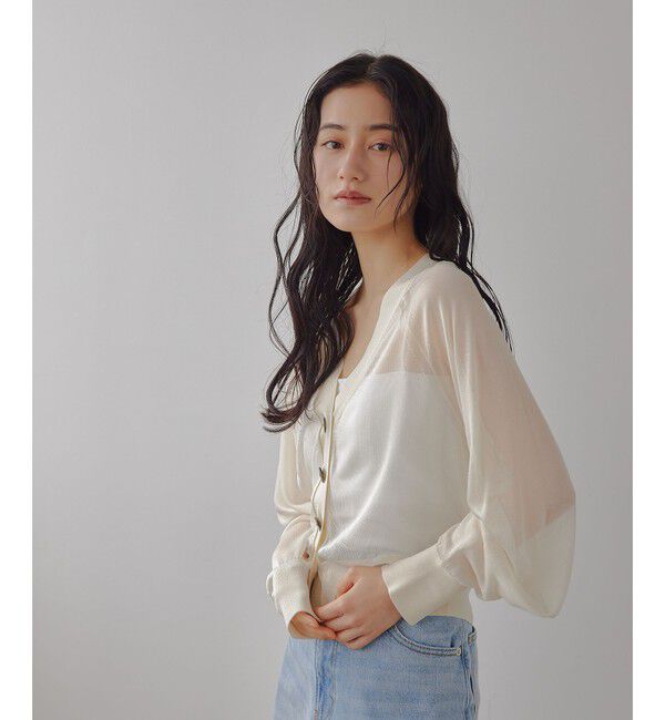 EMMEL REFINES「＜EMMEL REFINES＞EM HW ラメシアー カーディガン」|カーディガン|