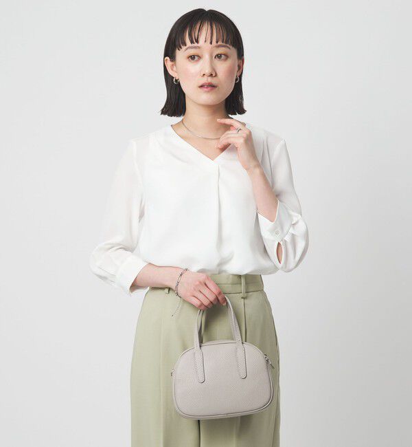 UNITED ARROWS green label relaxing「Vネック 7分袖 ブラウス マシンウォッシャブル」|シャツ・ブラウス|