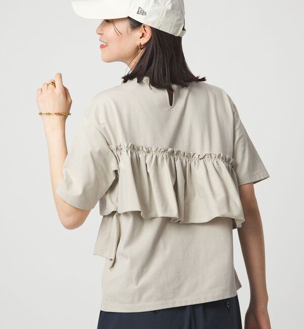 UNITED ARROWS green label relaxing「【WEB限定】＜at ease＞フリル カットソー 接触冷感 UVカット 遮熱」|Tシャツ・カットソー|