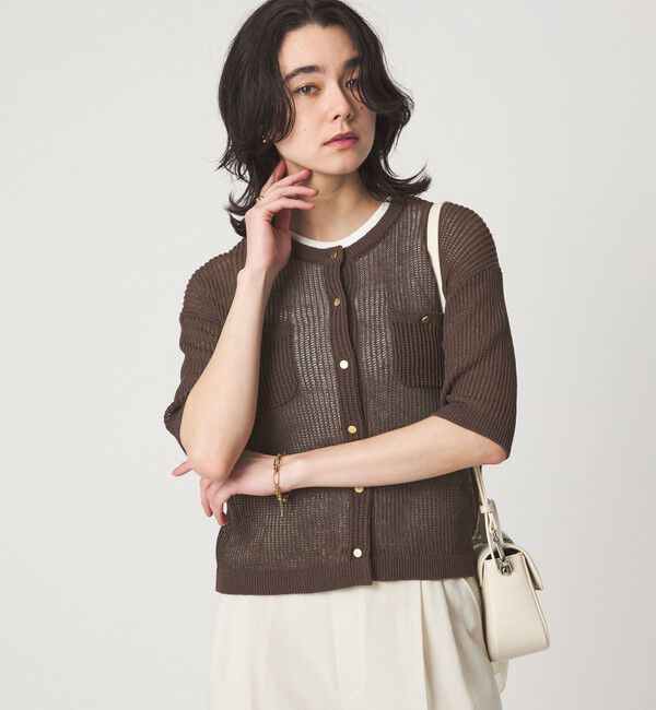 UNITED ARROWS green label relaxing「【結論シリーズ】デイリーメッシュカーデ ウォッシャブル」|カーディガン|
