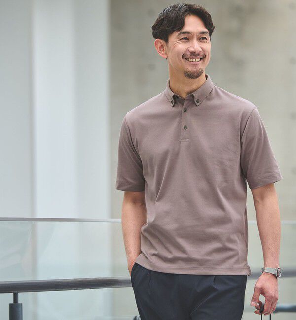 UNITED ARROWS green label relaxing「【WEB限定】JUST fit デイリー ドライ ボタンダウン 半袖 ポロシャツ -吸水速乾・抗菌-」|ポロシャツ|MOCA