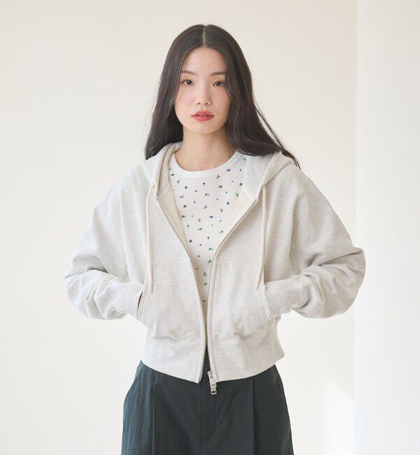 BEAUTY&YOUTH UNITED ARROWS「コットン ショートフロントジップパーカー」|カーディガン|