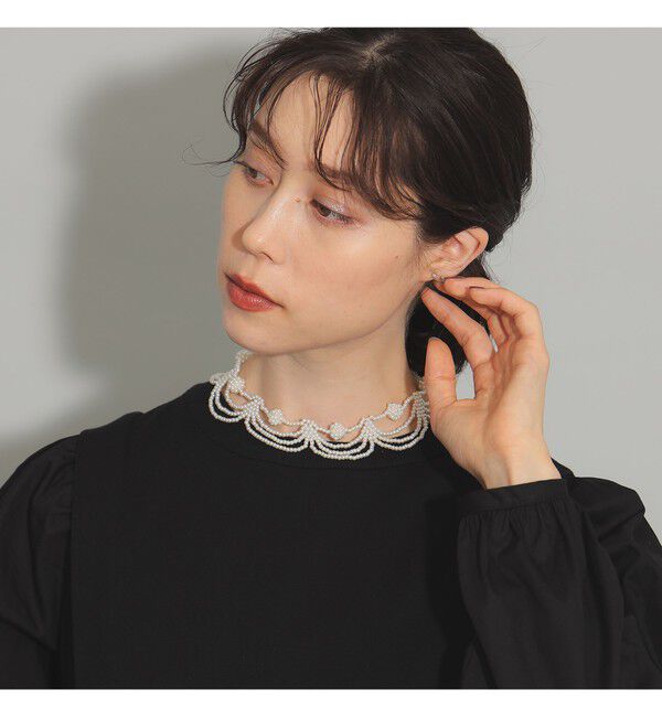 Ray BEAMS 「designsix / 別注 ハーフ フリル ビーズ ネックレス」|ネックレス|
