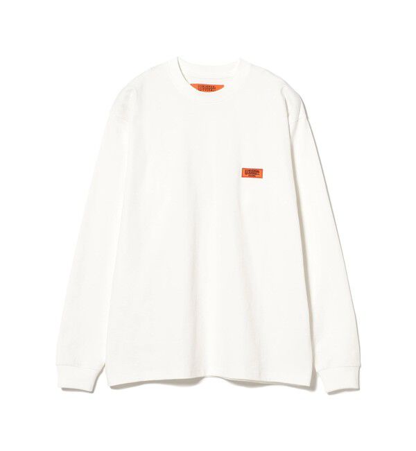 BEAMS「【別注】UNIVERSAL OVERALL / ロゴ ロングスリーブ Tシャツ」|Tシャツ・カットソー|WHITE
