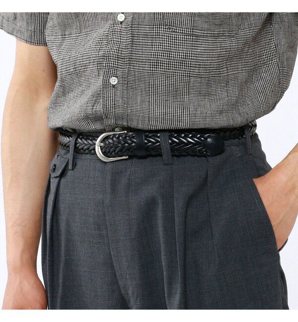 BEAMS PLUS「Leather Mesh Belt」|ベルト|