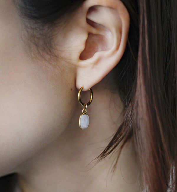 quaranciel「quaranciel: カラー ストーン フープ ピアス」|ピアス|