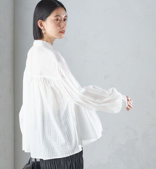 SHIPS for women「〈洗濯機可能〉スタンドフリル ボリューム ブラウス 24SS ◇」|シャツ・ブラウス|