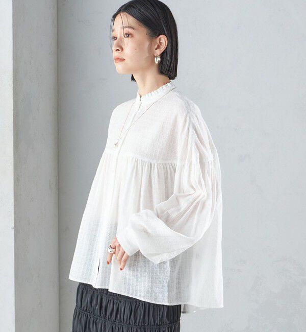 SHIPS for women「〈洗濯機可能〉スタンドフリル ボリューム ブラウス 24SS ◇」|シャツ・ブラウス|