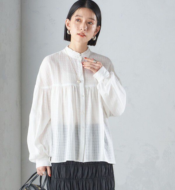 SHIPS for women「〈洗濯機可能〉スタンドフリル ボリューム ブラウス 24SS ◇」|シャツ・ブラウス|