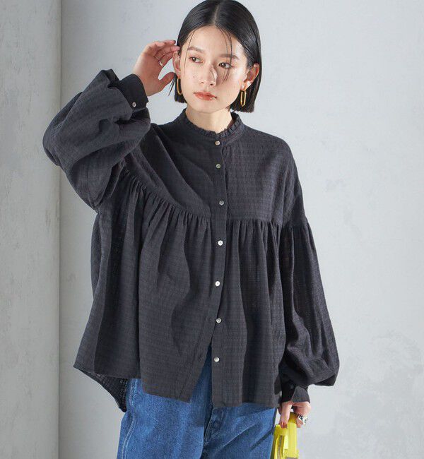SHIPS for women「〈洗濯機可能〉スタンドフリル ボリューム ブラウス 24SS ◇」|シャツ・ブラウス|