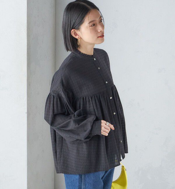 SHIPS for women「〈洗濯機可能〉スタンドフリル ボリューム ブラウス 24SS ◇」|シャツ・ブラウス|