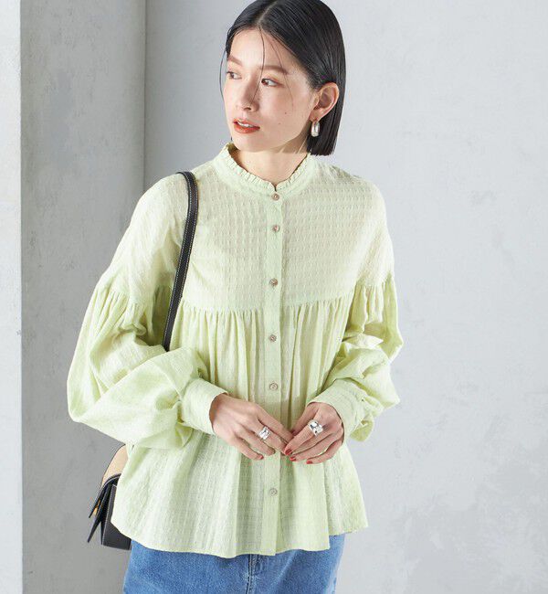 SHIPS for women「〈洗濯機可能〉スタンドフリル ボリューム ブラウス 24SS ◇」|シャツ・ブラウス|