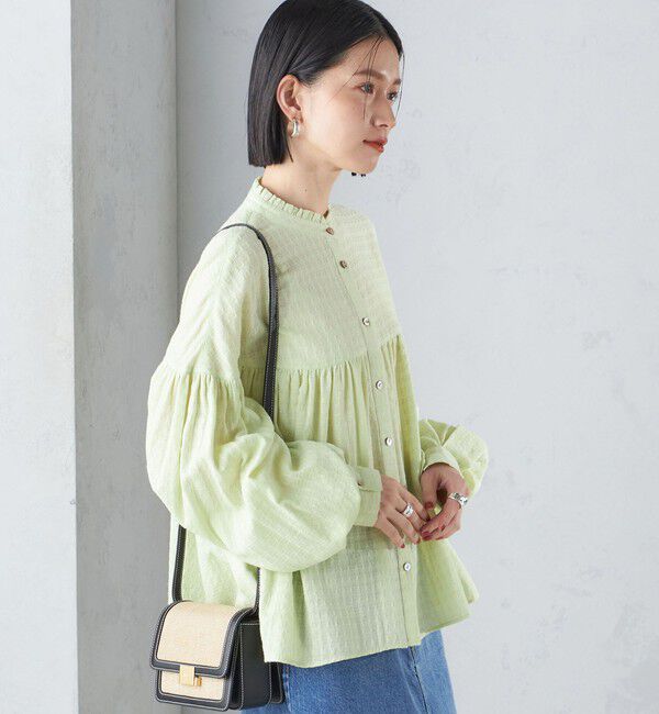 SHIPS for women「〈洗濯機可能〉スタンドフリル ボリューム ブラウス 24SS ◇」|シャツ・ブラウス|