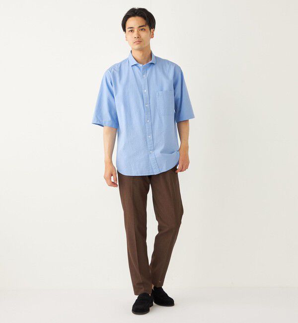 SHIPS Colors 「SHIPS Colors:〈洗濯機可能〉リップル プリント ショートスリーブ シャツ」|シャツ・ブラウス|