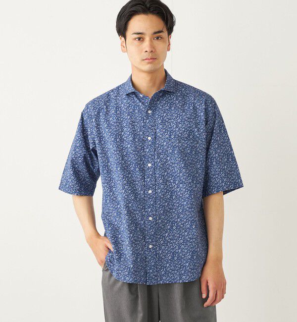 SHIPS Colors 「SHIPS Colors:〈洗濯機可能〉リップル プリント ショートスリーブ シャツ」|シャツ・ブラウス|