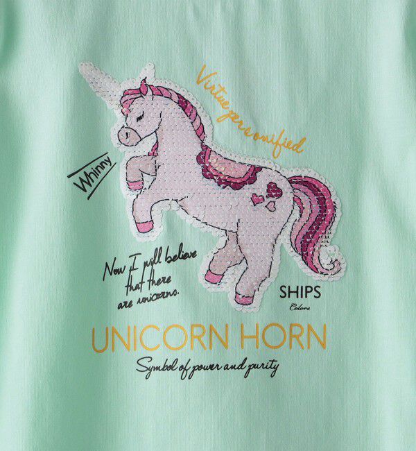 SHIPS Colors 「《一部追加予約》SHIPS Colors:スパンコール ステッチ プリント TEE(100~130cm)◆」|Tシャツ・カットソー|