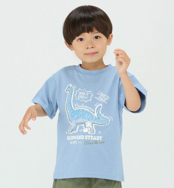 SHIPS Colors 「《一部追加予約》SHIPS Colors:スパンコール ステッチ プリント TEE(100~130cm)◆」|Tシャツ・カットソー|
