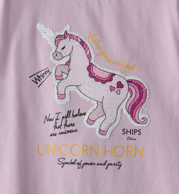 SHIPS Colors 「《一部追加予約》SHIPS Colors:スパンコール ステッチ プリント TEE(100~130cm)◆」|Tシャツ・カットソー|