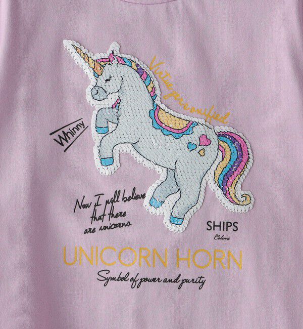 SHIPS Colors 「《一部追加予約》SHIPS Colors:スパンコール ステッチ プリント TEE(100~130cm)◆」|Tシャツ・カットソー|