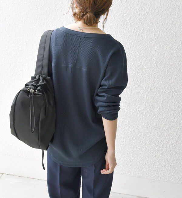 SHIPS any「SHIPS any:〈洗濯機可能〉ワッフル ヘンリーネック ラウンドヘム プルオーバー」|Tシャツ・カットソー|