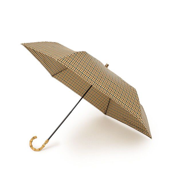 SHIPS any「Traditional Weatherwear: チェック バンブー ハンドル アンブレラ ミニ」|傘|ベージュ