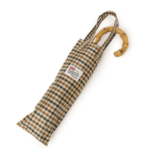 SHIPS any「Traditional Weatherwear: チェック バンブー ハンドル アンブレラ ミニ」|傘|