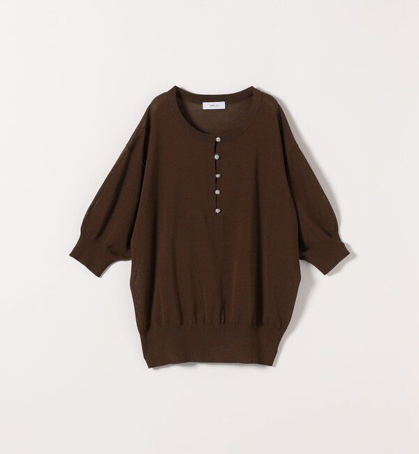 SHIPS any「《一部予約》SHIPS any:〈接触冷感/手洗い可能〉ビジュー ヘンリーネック ニット プルオーバー」|ニット・セーター|