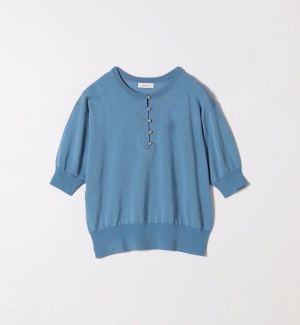 SHIPS any「《一部予約》SHIPS any:〈接触冷感/手洗い可能〉ビジュー ヘンリーネック ニット プルオーバー」|ニット・セーター|