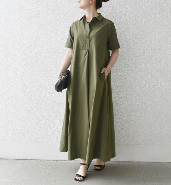 SHIPS any「SHIPS any:〈洗濯機可能〉タイプライター スキッパー フレア シャツ ワンピース」|ワンピース|