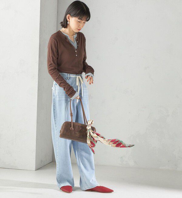 SHIPS for women「【SHIPS別注】miller: シアー ヘンリー ネック ロング スリーブ TEE」|Tシャツ・カットソー|