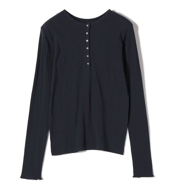 SHIPS for women「【SHIPS別注】miller: シアー ヘンリー ネック ロング スリーブ TEE」|Tシャツ・カットソー|