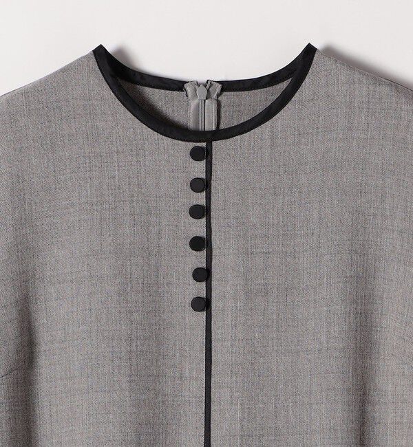 SHIPS any「SHIPS any:〈洗濯機可能〉ウーステッド パイピング ボタン フレア ワンピース」|ワンピース|