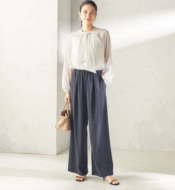 SHIPS for women「〈洗濯機可能〉ストレッチ ツイル イージー タック パンツ」|その他|