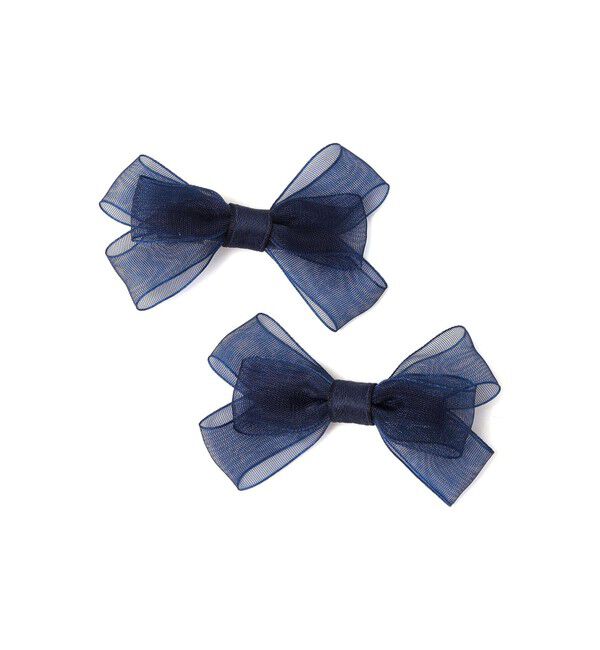 SHIPS KIDS「SHIPS KIDS:オーガンジー リボン ヘアピン セット」|その他|ネイビー