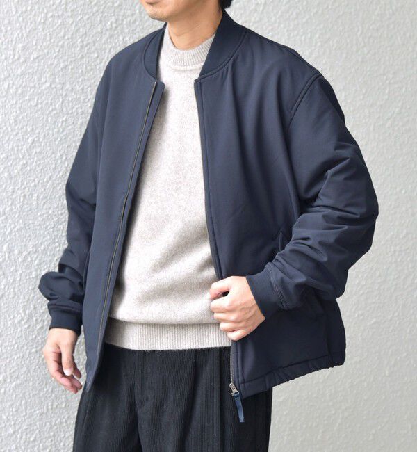 SHIPS any「SHIPS any:〈洗濯機可能〉ストレッチ 裏起毛 ウォーム アーバン ブルゾン (セットアップ対応)◇」|ブルゾン・スタジャン|ダークブルー