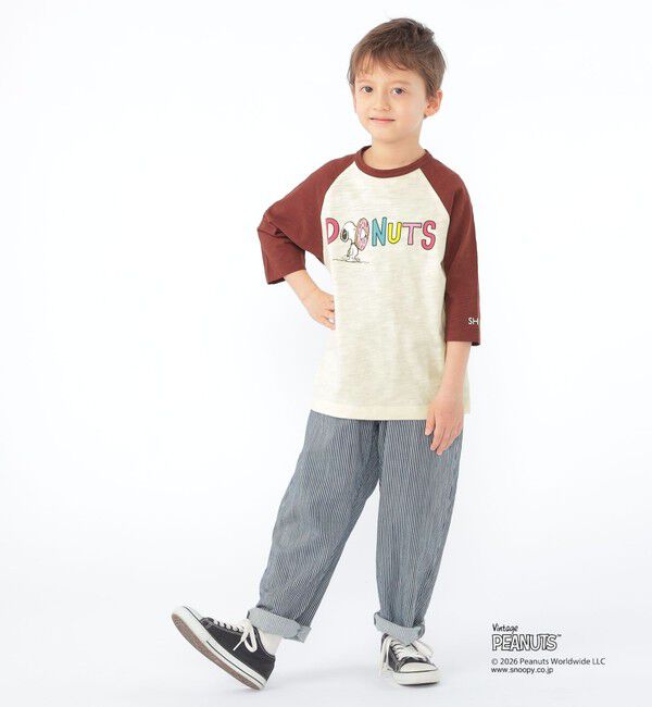 SHIPS KIDS「SHIPS KIDS:100～130cm /PEANUTS スヌーピー フットボール プリント Tシャツ」|Tシャツ・カットソー|