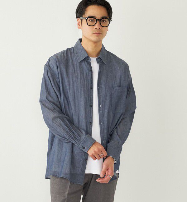 SHIPS Colors 「【SHIPS Colors別注】Engineer:シアー デニム シャツ◇」|シャツ・ブラウス|