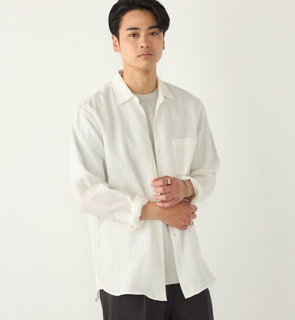 SHIPS Colors 「SHIPS Colors:ユーロリネン ワイドカラー スキッパー シャツ」|シャツ・ブラウス|