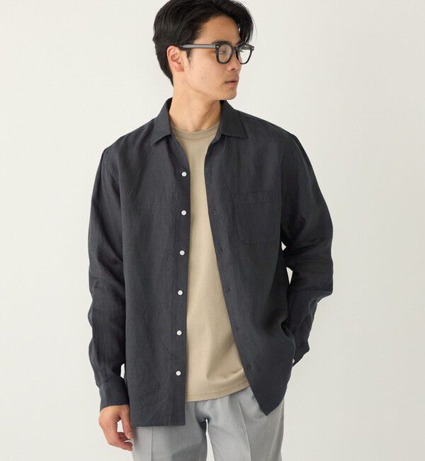 SHIPS Colors 「SHIPS Colors:ユーロリネン ワイドカラー スキッパー シャツ」|シャツ・ブラウス|