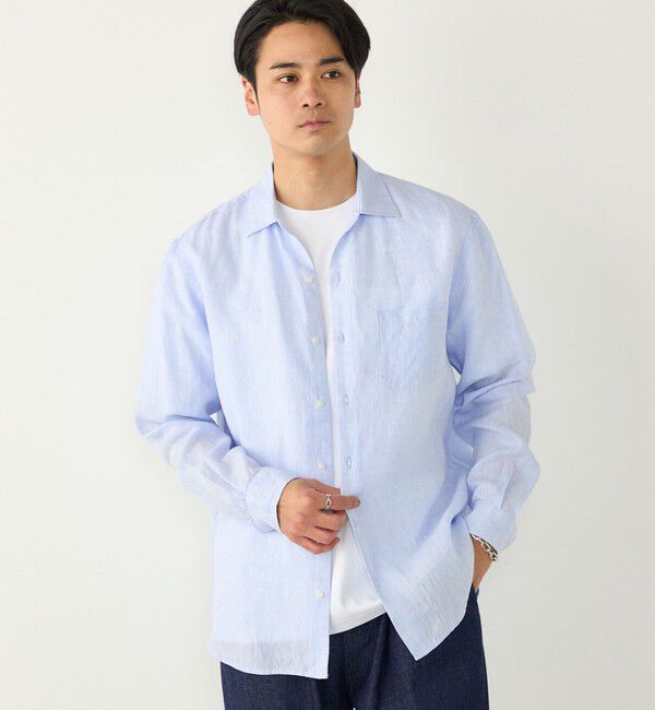 SHIPS Colors 「SHIPS Colors:ユーロリネン ワイドカラー スキッパー シャツ」|シャツ・ブラウス|