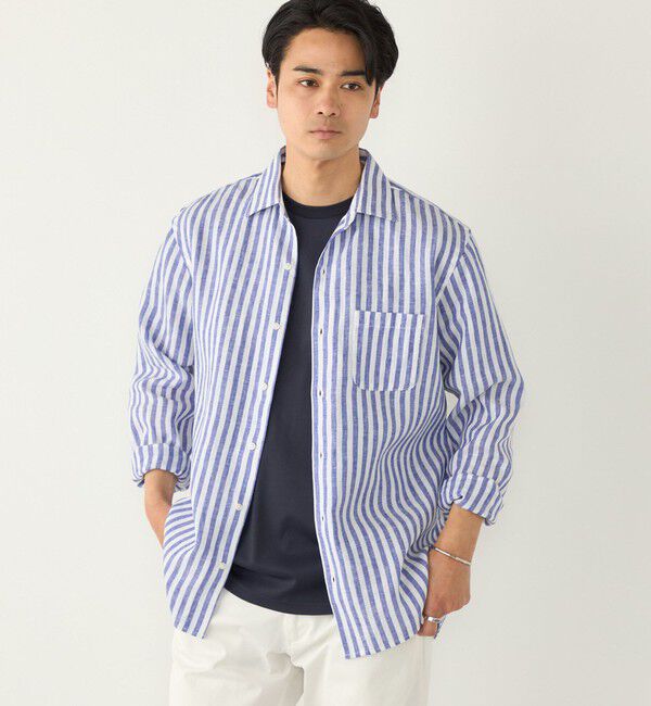 SHIPS Colors 「SHIPS Colors:ユーロリネン ワイドカラー スキッパー シャツ」|シャツ・ブラウス|