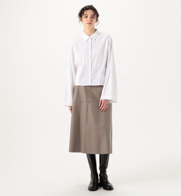 TOMORROWLAND BUYING WEAR「【別注】CINQUANTA ナッパレザースカート」|台形|