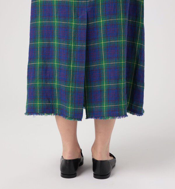 MACPHEE「アイリッシュリネン タックフレアロングスカート」|フレア|