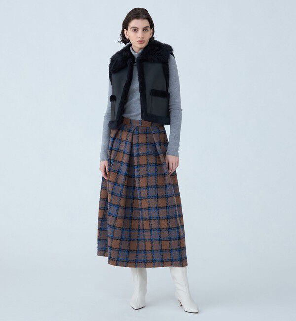 TOMORROWLAND collection「ループチェック バレルスカート」|スカート|