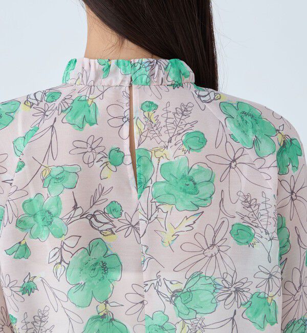 TOMORROWLAND collection「アネモネプリント ギャザースタンドカラーブラウス」|シャツ・ブラウス|