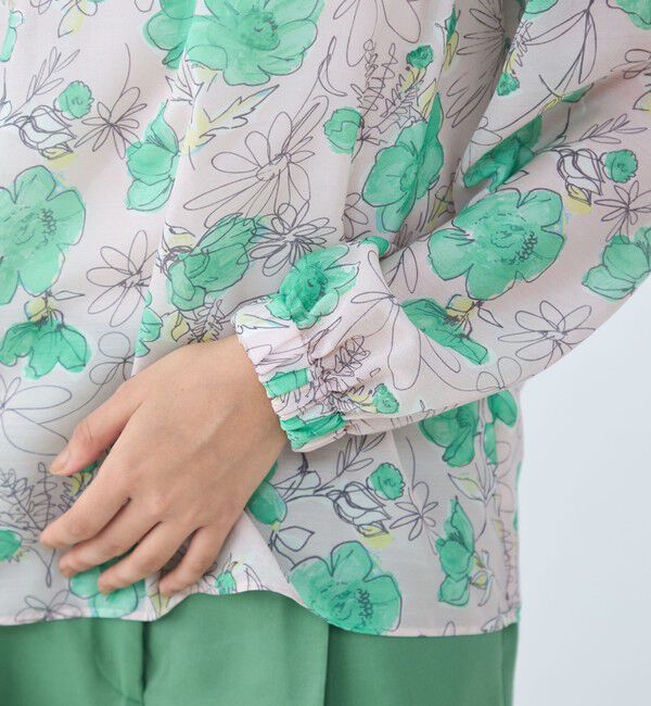 TOMORROWLAND collection「アネモネプリント ギャザースタンドカラーブラウス」|シャツ・ブラウス|