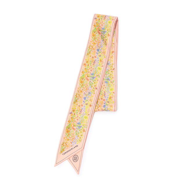 TOMORROWLAND GOODS「Atelier TOMORROWLAND FLOWER シルク ボウタイスカーフ」|バンダナ・スカーフ|32 ピンク系